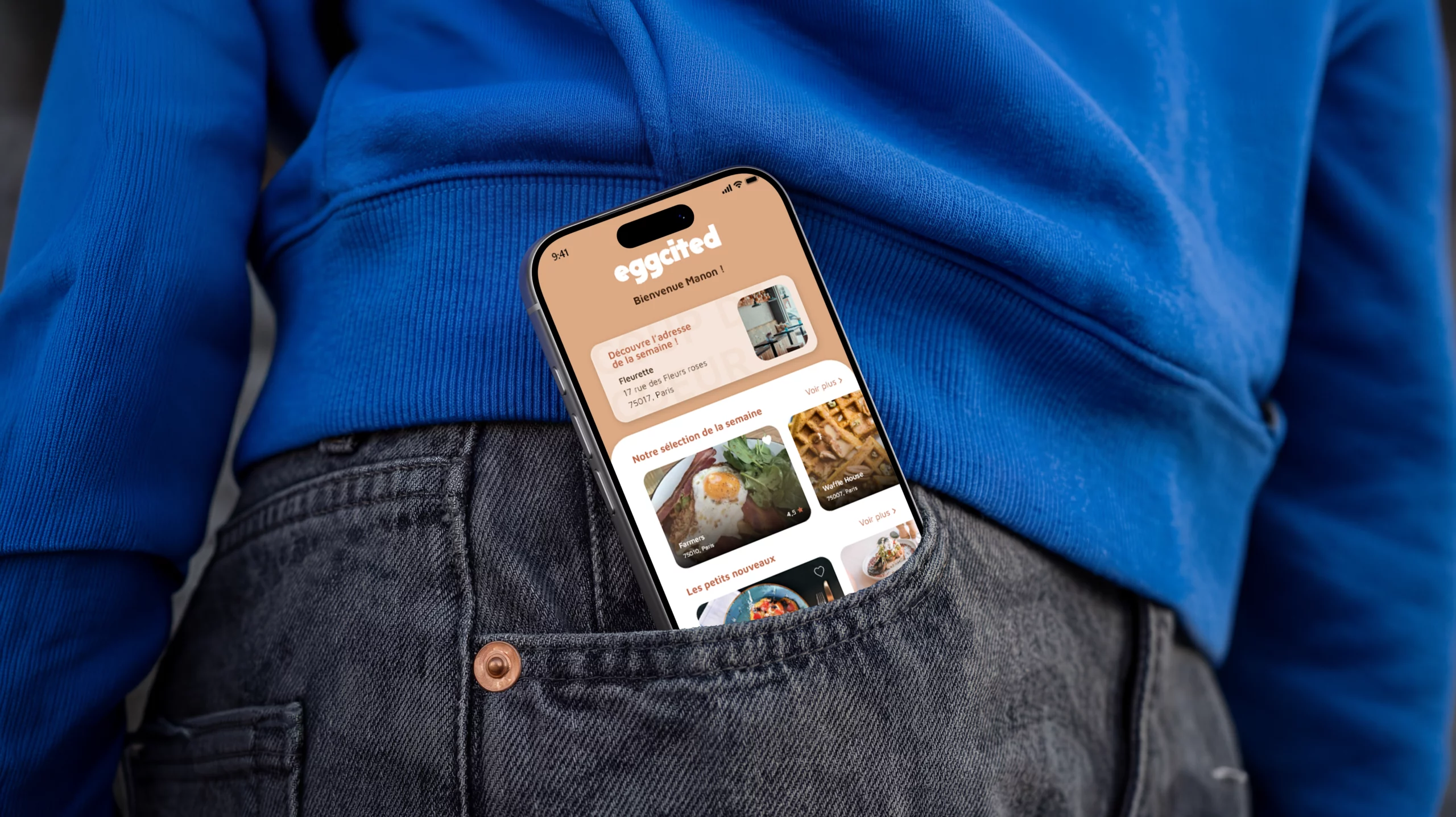 UX UI design application mobile Eggcited — image de marque direction artistique Studio Nyamh