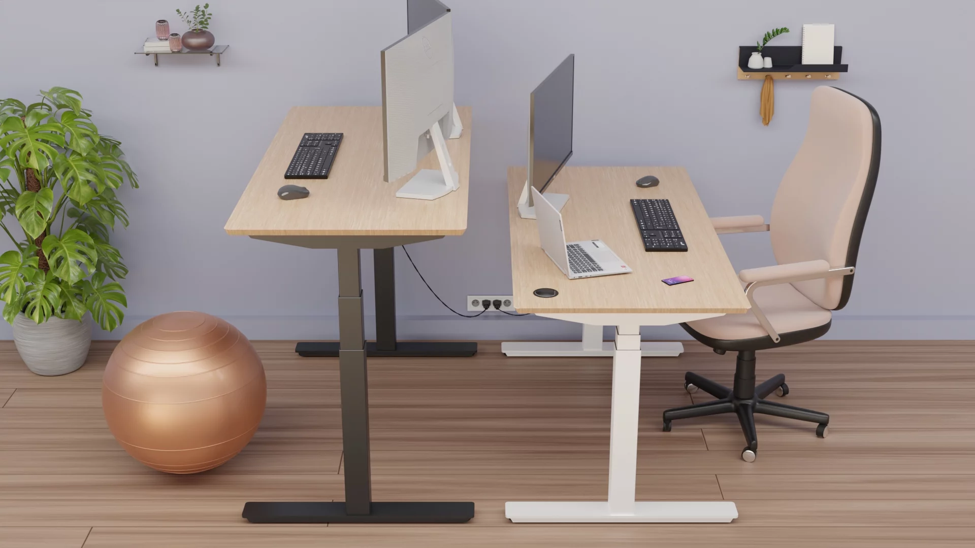 Miniature modélisation 3D, bureau assis-debout — Studio Nyamh