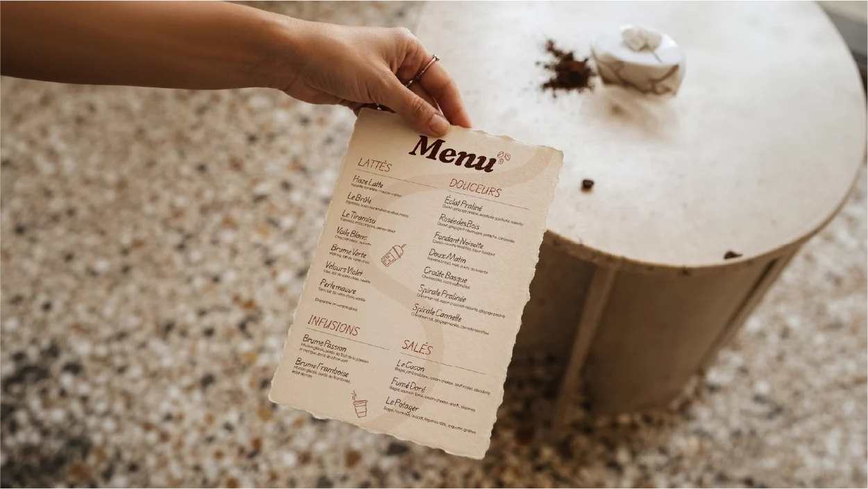 Carte des boissons & affiche vitrine