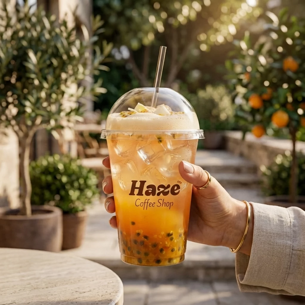 Miniature infusion glacée passion-mangue, Haze Coffee Shop — Studio Nyamh